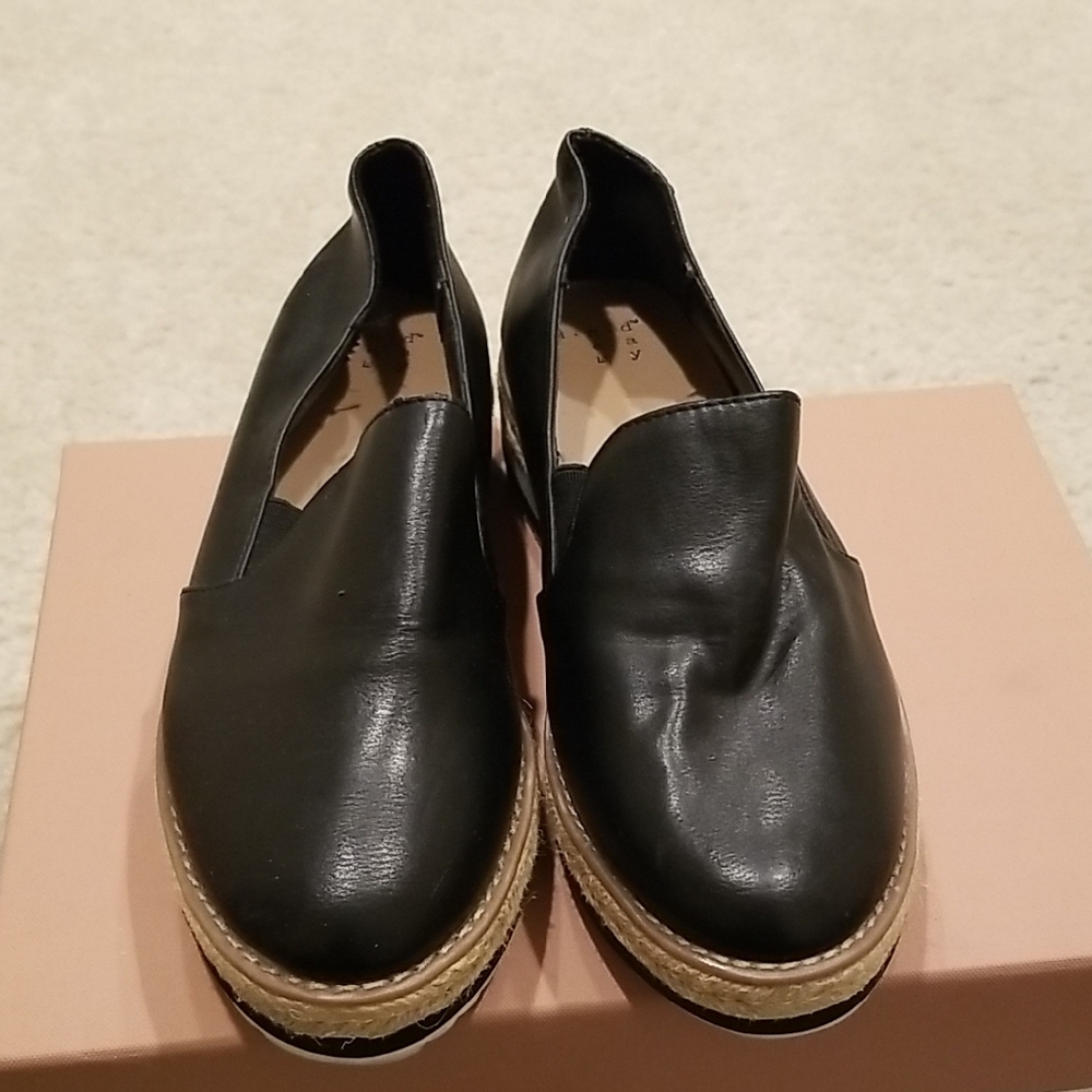 a new day Black Women's Loafers with Tan Sole Size 6.5 LNC